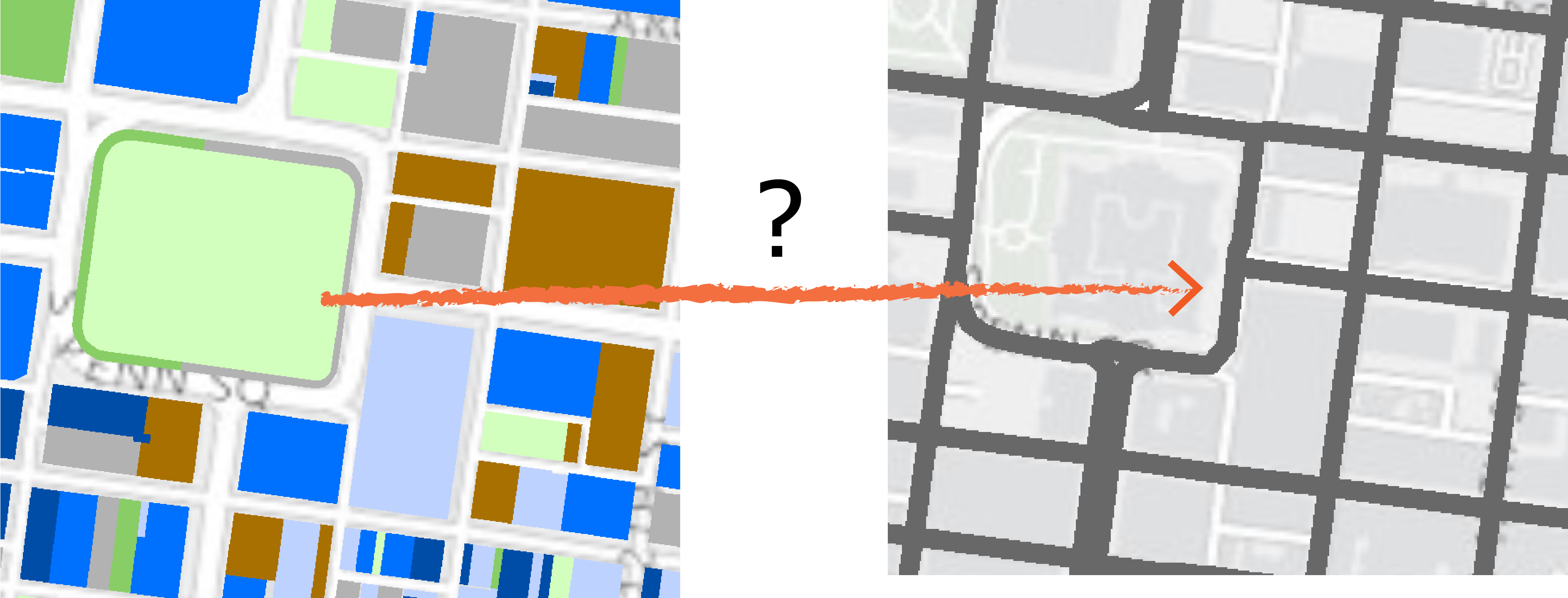 Streets are difficult to reconcile with land use polygons