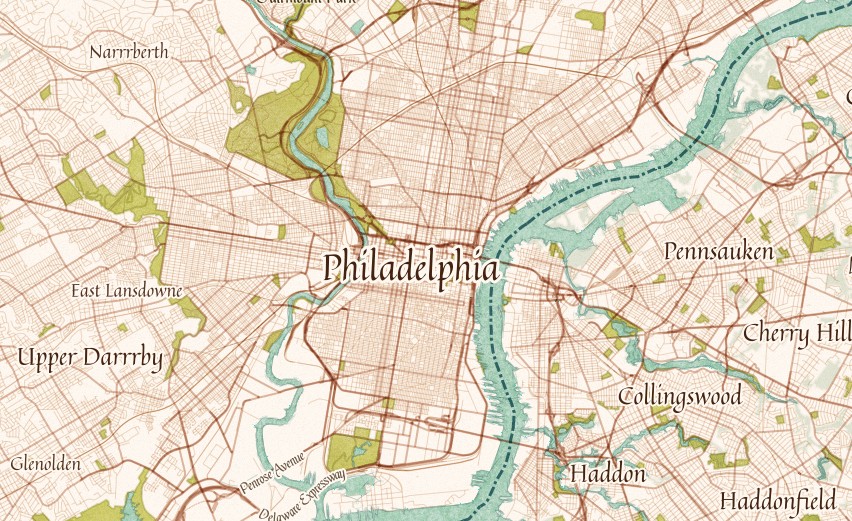 Screenshot of pirate styled map