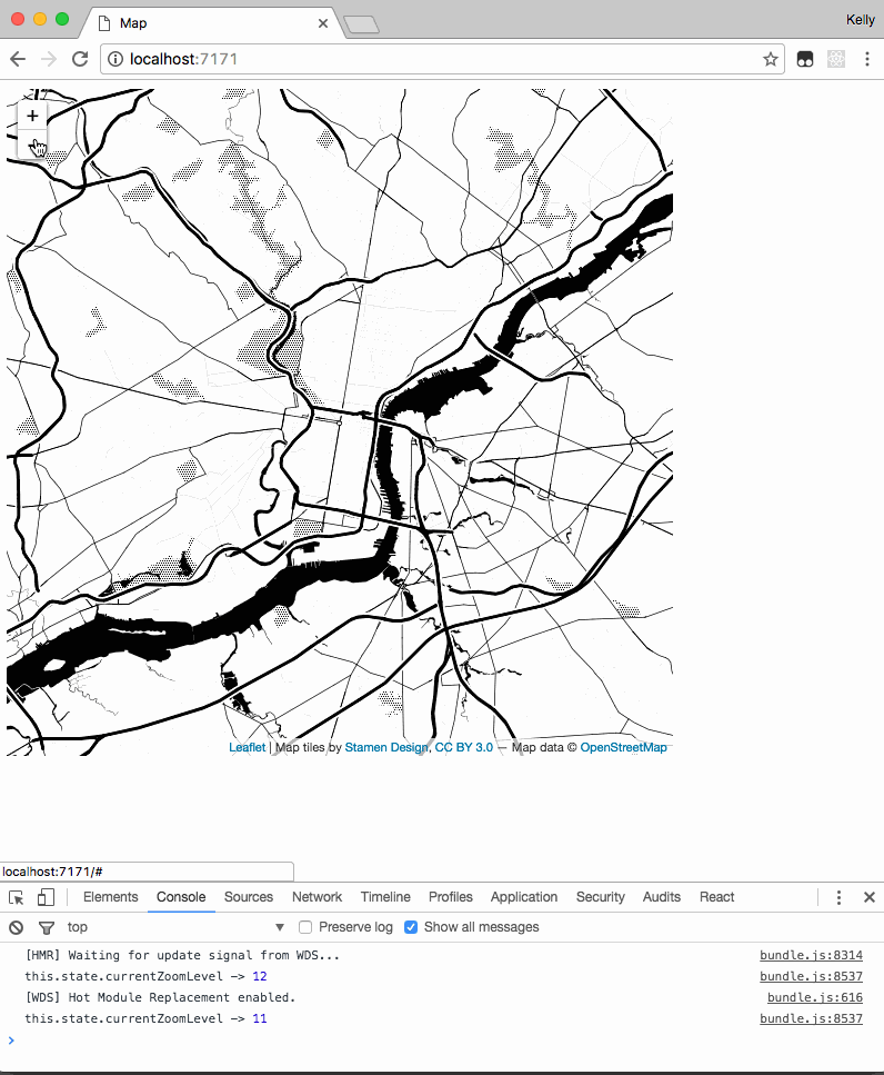 react-leaflet-map-zoom-state-output