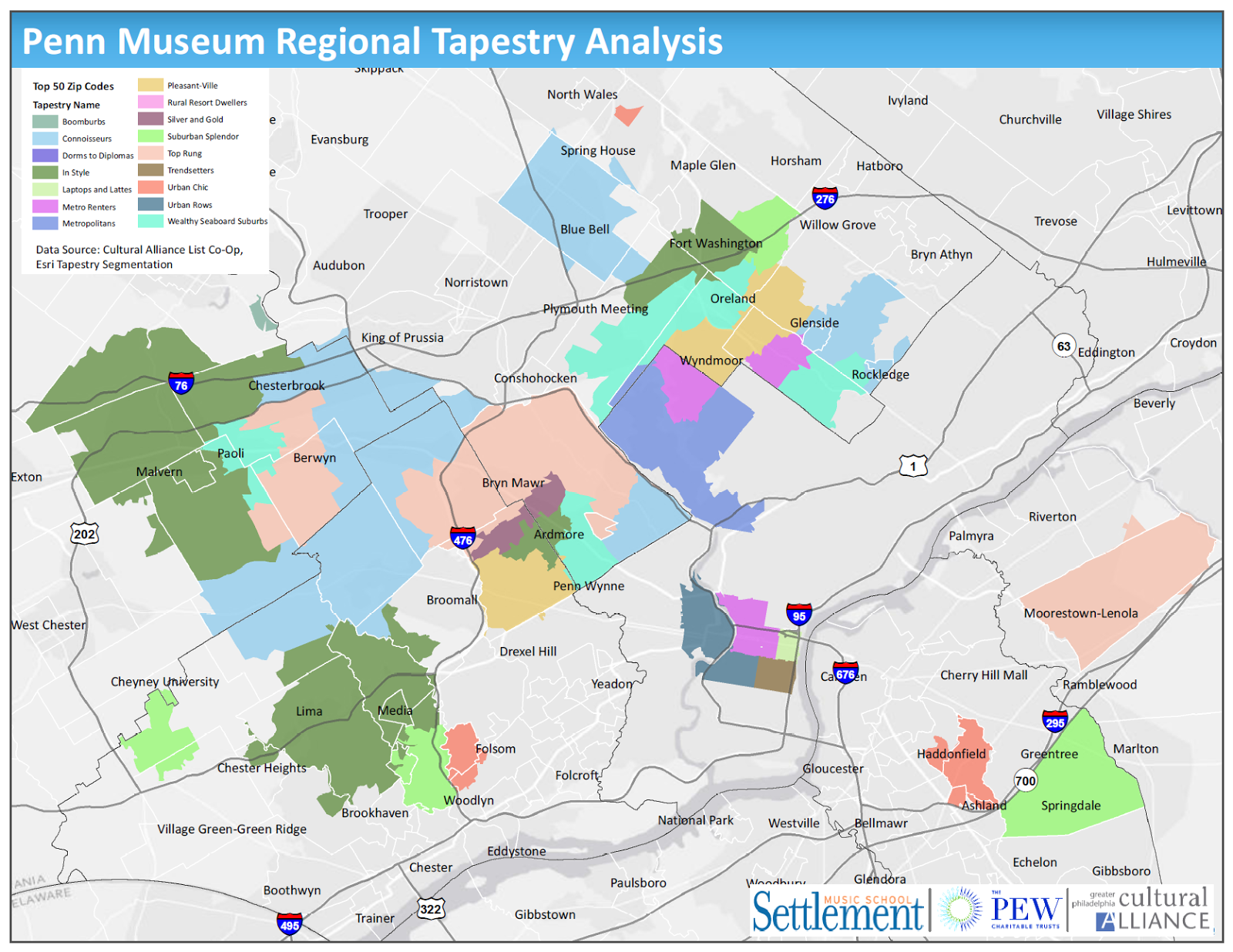 Penn Museum, for instance, was interested in learning the dominant tapestry segments for ZIP codes they’re already reaching.