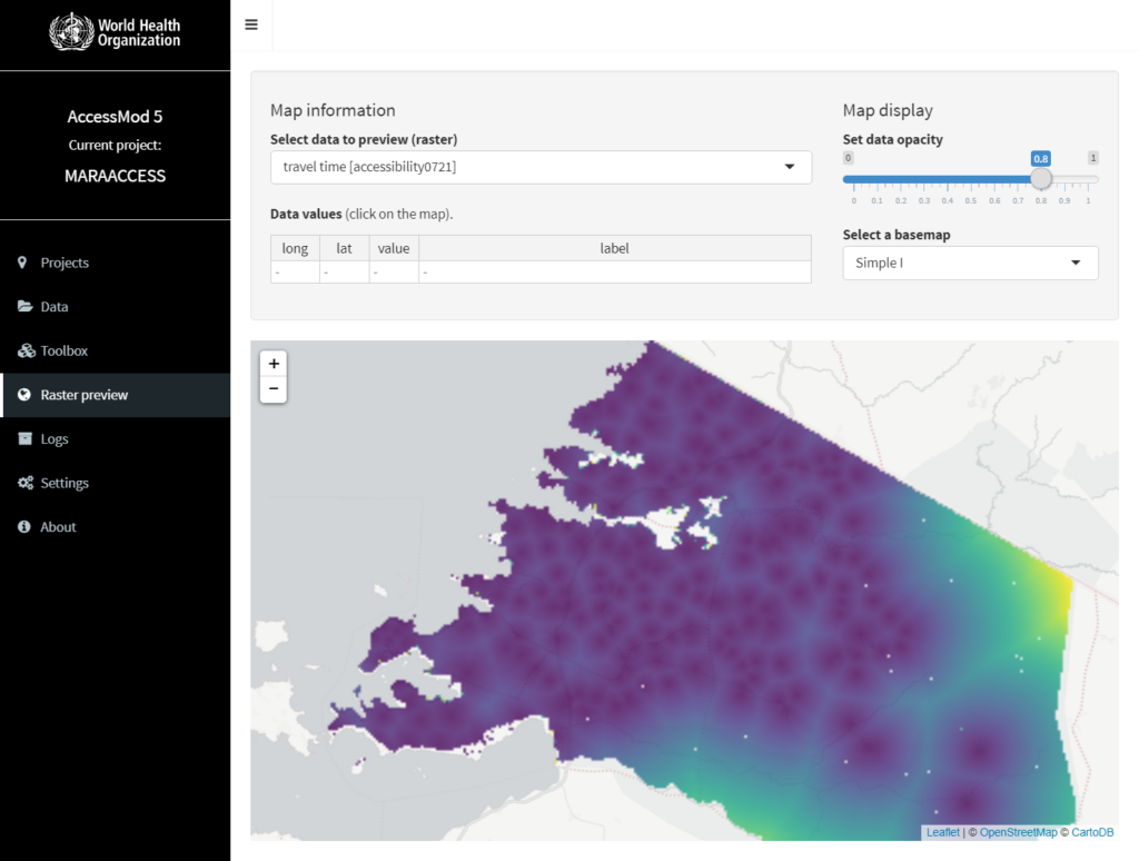 Figure 8 preview of the accessibility map