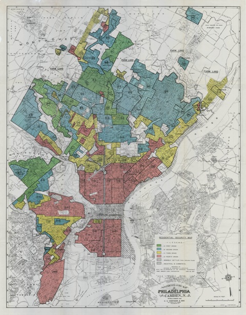 1937 HOLC map of Philadelphia