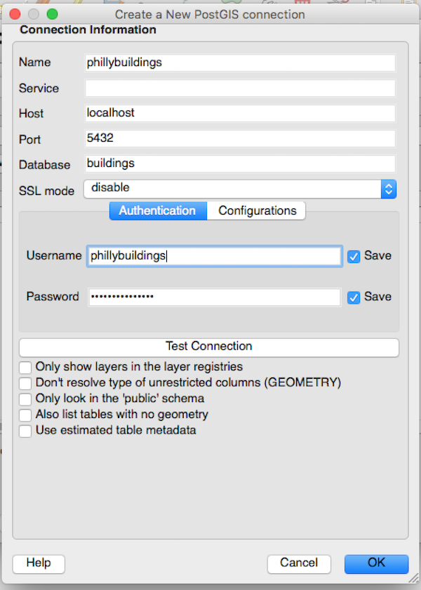 Connecting to PostGIS in QGIS