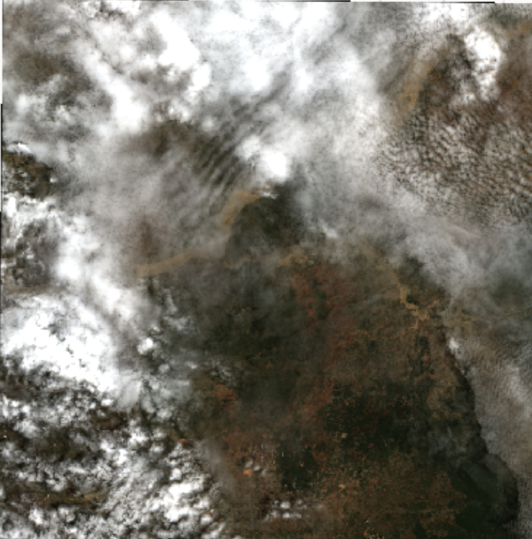 clouds over land