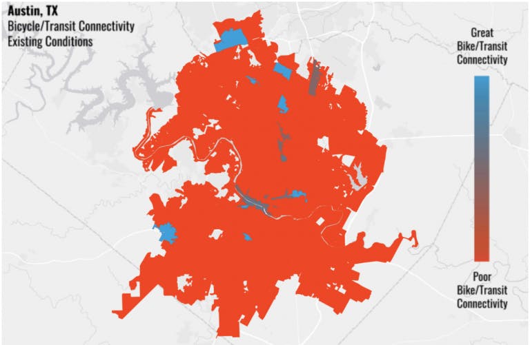 Austin Texas existing bike transit network