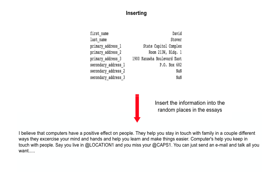 A screenshot showing the info being inserted into a sample essay.